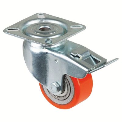 BS-ROLLEN Lenkrolle mit Festst. mit Platte PU DM 50mm Tragkraft 120kg