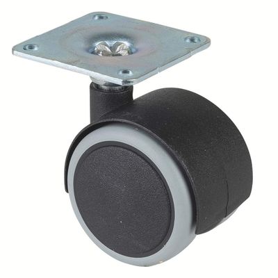 BS-ROLLEN Doppelrolle mit Platte DM 40mm für harte Böden,Tragkraft 30kg