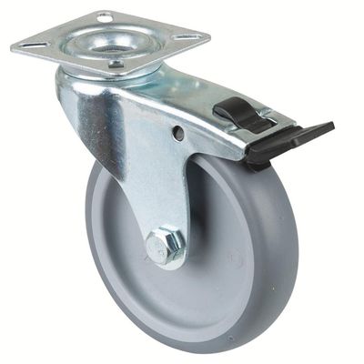 BS-ROLLEN Lenkrolle mit Feststeller+Platte DM 100mm Tragkraft 70kg