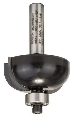 BOSCH Hohlkehlenfräser, 8 mm, R1 12 mm, D 36,7 mm, L 16 mm, G 58 mm