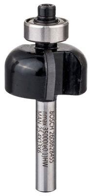 BOSCH Hohlkehlenfräser, 6 mm, R1 6,4 mm, D 25,4 mm, L 12,6 mm, G 54 mm