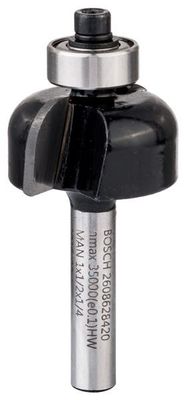 BOSCH Hohlkehlenfräser, 1/4-Zoll, R1 6,3 mm, D 25,4 mm, L 12,7 mm, G 54 mm