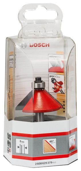 BOSCH Fasefräser Expert for Wood, 8 mm, D 44 mm, L 18,5 mm, G 61 mm