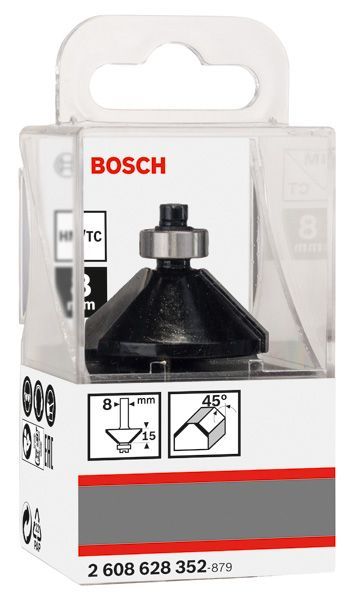 BOSCH Fasefräser, 8 mm, B 11 mm, L 15 mm, G 56 mm, 45°