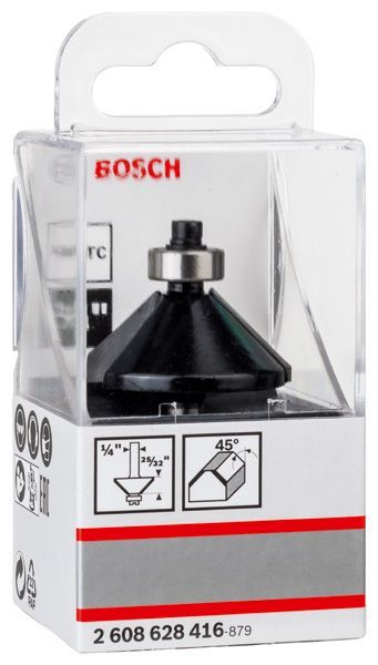BOSCH Fasefräser, 1/4-Zoll, D1 34,9 mm, B 13 mm, L 14,7 mm, G 56 mm, 45°