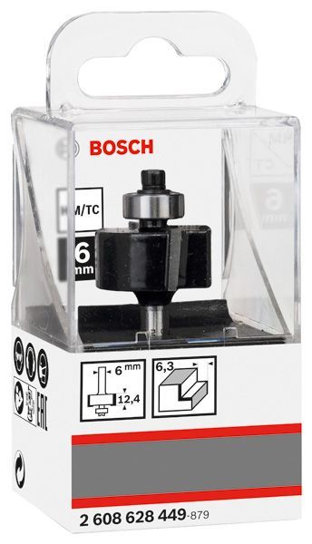 BOSCH Falzfräser, 6 mm, D1 25,4 mm, L 12,4 mm, G 54 mm