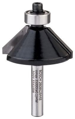 BOSCH Fasefräser, 6 mm, D1 34,9 mm, B 11,1 mm, L 14,7 mm, G 56 mm, 45°