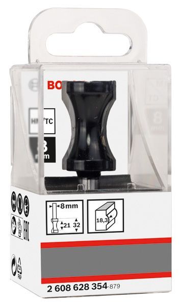 BOSCH Flachstabfräser, 8 mm, R1 18,3 mm, D 20,6 mm, L 32 mm, G 63,5 mm