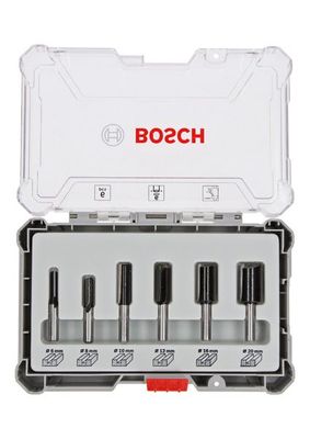 BOSCH Fräser-Set, 6-teiliges Nutfräser-Set, 6-mm-Schaft