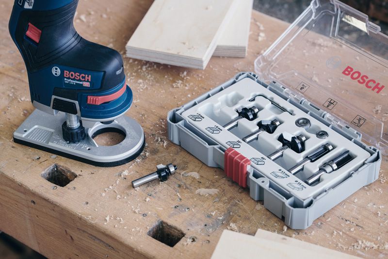 BOSCH Fräser-Set, 6-teiliges Nutfräser-Set, 6-mm-Schaft