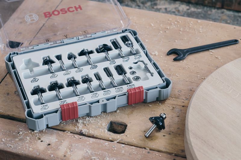 BOSCH Fräser-Set, 6-teiliges Nutfräser-Set, 8-mm-Schaft