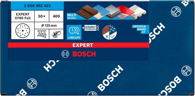 BOSCH EXPERT O780 Folienschleifscheibe, 125 mm, G400