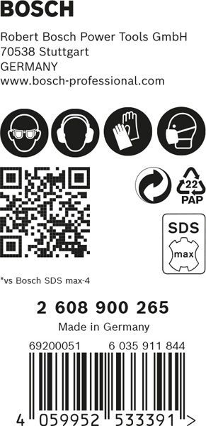 BOSCH EXPERT SDS max-8X Hammerbohrer, 20 x 200 x 320 mm, 5 Stück
