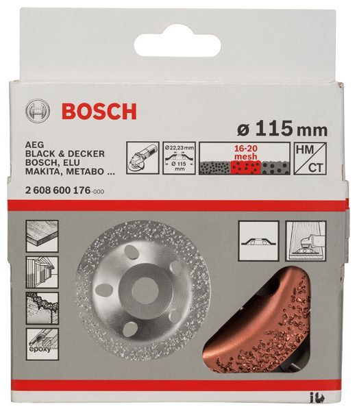 BOSCH Carbide-Schleifköpfe, 115 mm, Feinheitsgrad mittel, Scheibenform mittel