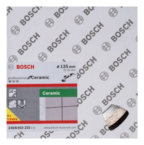 BOSCH Diamanttrennscheibe Standard for Ceramic, 125 x 22,23 x 1,6 x 7 mm, 10er-Pack