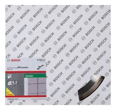 BOSCH Diamanttrennscheibe Standard for Ceramic, 230 x 22,23 x 1,6 x 7 mm, 10er-Pack