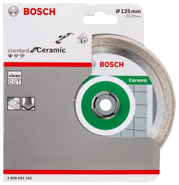BOSCH Diamanttrennscheibe Standard for Ceramic, 125 x 22,23 x 1,6 x 7 mm, 1er-Pack