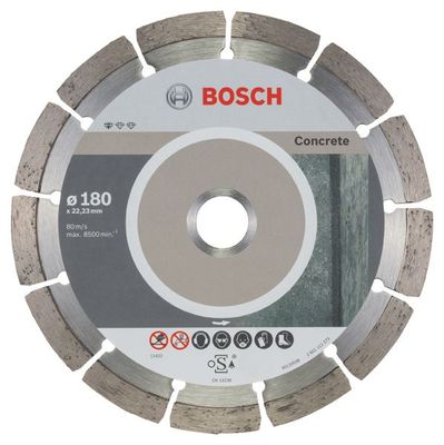 BOSCH Diamanttrennscheibe Standard for Concrete, 180 x 22,23 x 2 x 10 mm, 10er-Pack