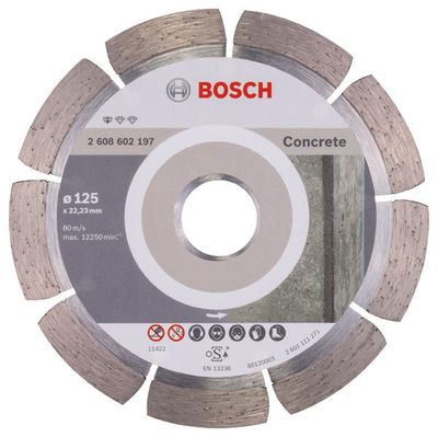 BOSCH Diamanttrennscheibe Standard for Concrete, 125 x 22,23 x 1,6 x 10 mm, 1er-Pack