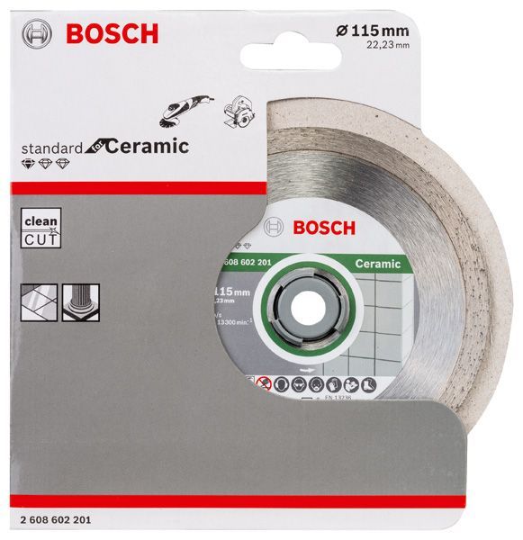 BOSCH Diamanttrennscheibe Standard for Ceramic, 115 x 22,23 x 1,6 x 7 mm, 1er-Pack