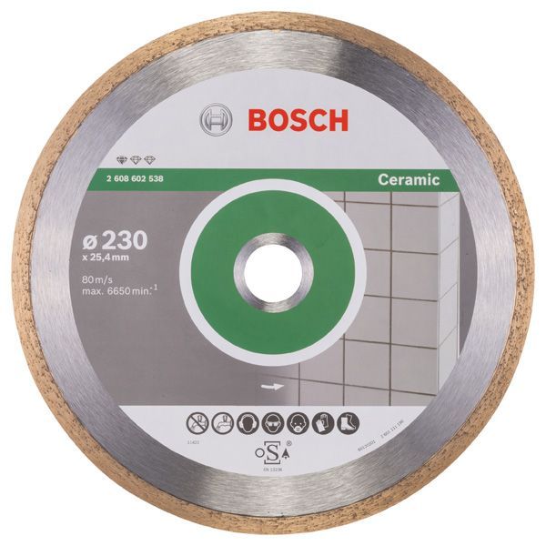 BOSCH Diamanttrennscheibe Standard for Ceramic, 230 x 25,40 x 1,6 x 7 mm