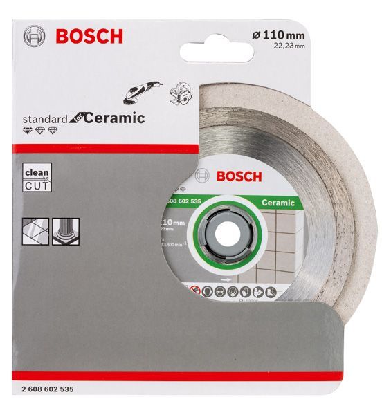 BOSCH Diamanttrennscheibe Standard for Ceramic, 110 x 22,23 x 1,6 x 7,5 mm