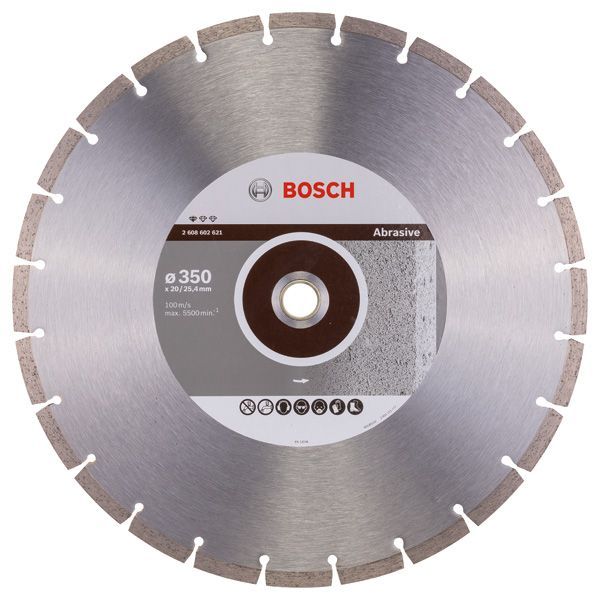 BOSCH Diamanttrennscheibe Standard for Abrasive, 350 x 20,00/25,40 x 2,8 x 10 mm