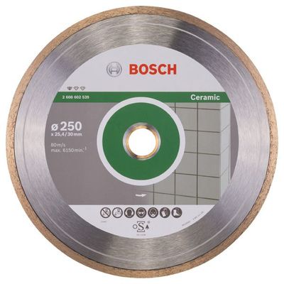 BOSCH Diamanttrennscheibe Standard for Ceramic, 250 x 30 + 25,40 x 1,6 x 7 mm