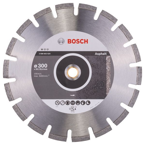 BOSCH Diamanttrennscheibe Standard for Asphalt, 300 x 20,00/25,40 x 2,8 x 8 mm