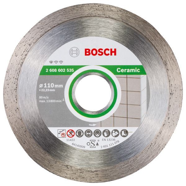 BOSCH Diamanttrennscheibe Standard for Ceramic, 110 x 22,23 x 1,6 x 7,5 mm