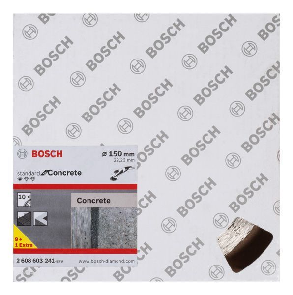 BOSCH Diamanttrennscheibe Standard for Concrete, 150 x 22,23 x 2 x 10 mm, 10er-Pack