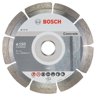 BOSCH Diamanttrennscheibe Standard for Concrete, 150 x 22,23 x 2 x 10 mm, 10er-Pack