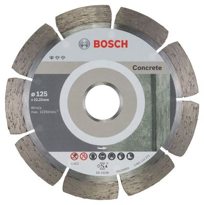 BOSCH Diamanttrennscheibe Standard for Concrete, 125 x 22,23 x 1,6 x 10 mm, 10er-Pack