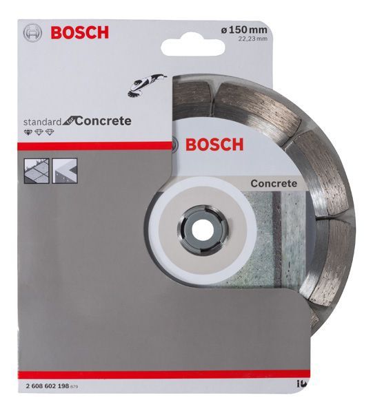 BOSCH Diamanttrennscheibe Standard for Concrete, 150 x 22,23 x 2 x 10 mm, 1er-Pack