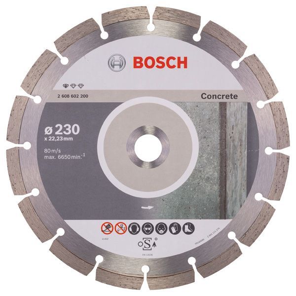 BOSCH Diamanttrennscheibe Standard for Concrete, 230 x 22,23 x 2,3 x 10 mm, 1er-Pack