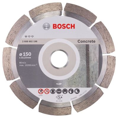 BOSCH Diamanttrennscheibe Standard for Concrete, 150 x 22,23 x 2 x 10 mm, 1er-Pack