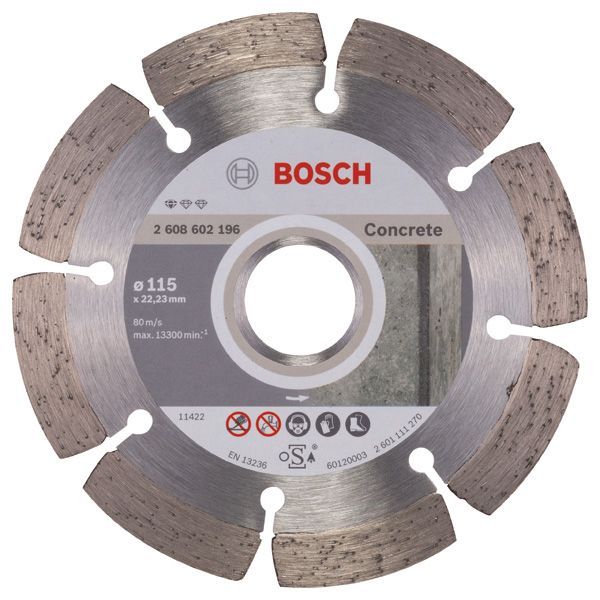 BOSCH Diamanttrennscheibe Standard for Concrete, 115 x 22,23 x 1,6 x 10 mm, 1er-Pack