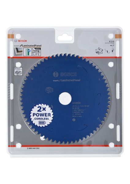 BOSCH Akku-Kreissägeblatt Expert for Laminated Panel, 216 x 2,1/1,4 x 30, 66 Zähne