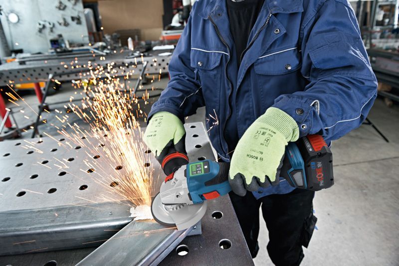 BOSCH Akku-Winkelschleifer BITURBO GWS 18V-15 SC, L-BOXX, GCY 42