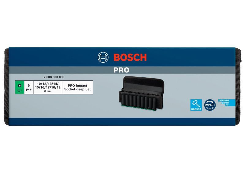 BOSCH &quot;PRO Impact Steckschlüsselsatz Set, 1/2&quot;&quot;, tief, 9‑tlg.&quot;