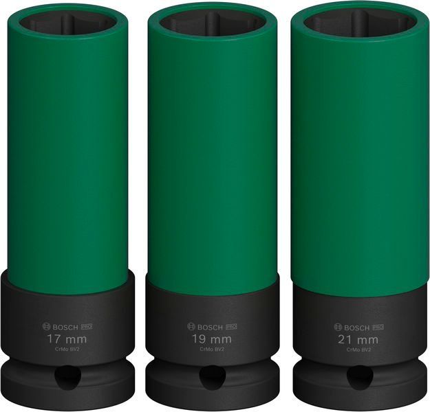 BOSCH &quot;PRO Impact Steckschlüssel-Set mit PET-Abdeckungen, 1/2&quot;&quot;, extra tief, 3-tlg&quot;