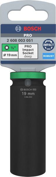 BOSCH &quot;PRO Impact Steckschlüsselsatz, 1/2&quot;&quot;, 19 mm, tief&quot;