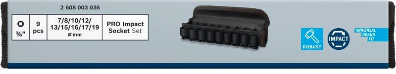 BOSCH &quot;PRO Impact Steckschlüsselsatz Set, 3/8&quot;&quot;, Standard, 9‑tlg.&quot;