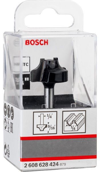 BOSCH &quot;Kantenform-Ovolo-Fräser, 1/4&quot;&quot;, R1 6,3 mm, D 25,4 mm, L 14 mm, G 46 mm&quot;