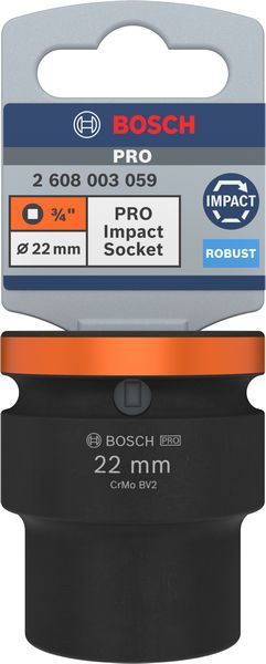BOSCH &quot;PRO Impact Steckschlüsselsatz, 3/4&quot;&quot;, 22 mm, Standard&quot;