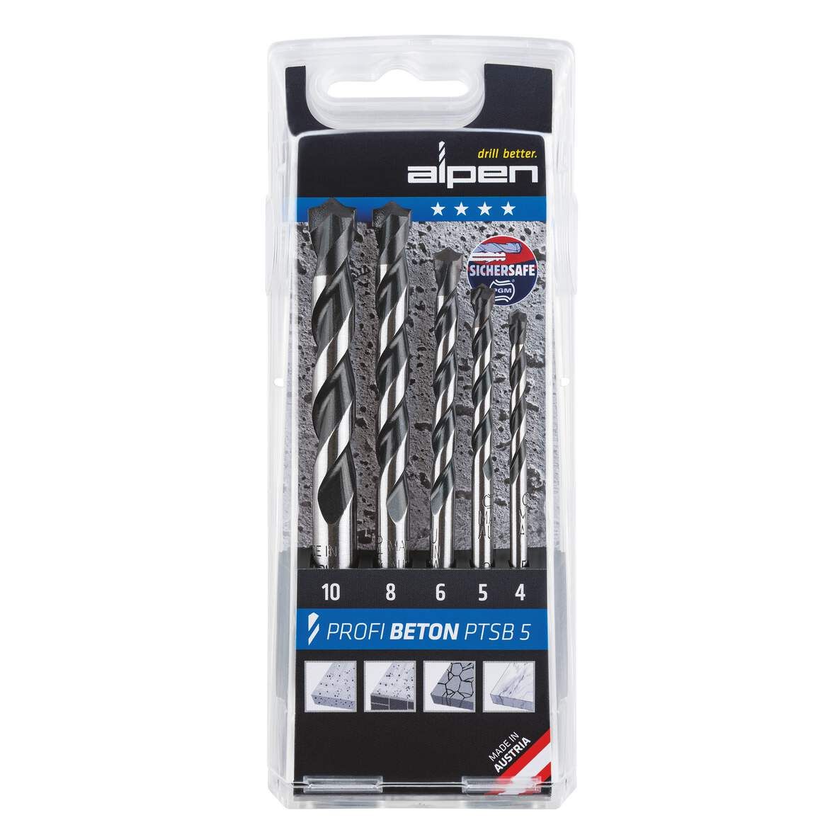 ALPEN Betonbohrersatz PTSB 5 HM 5-teilig