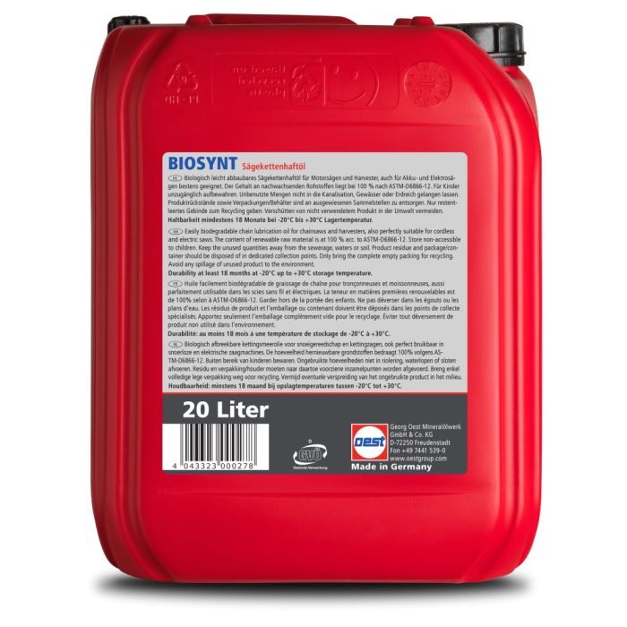 OEST Biosynt Sägekettenöl - 20 Liter Kanister