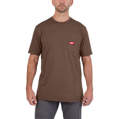 MILWAUKEE Arbeits-T-Shirt braun mit UV-Schutz WTSSBR-XXL