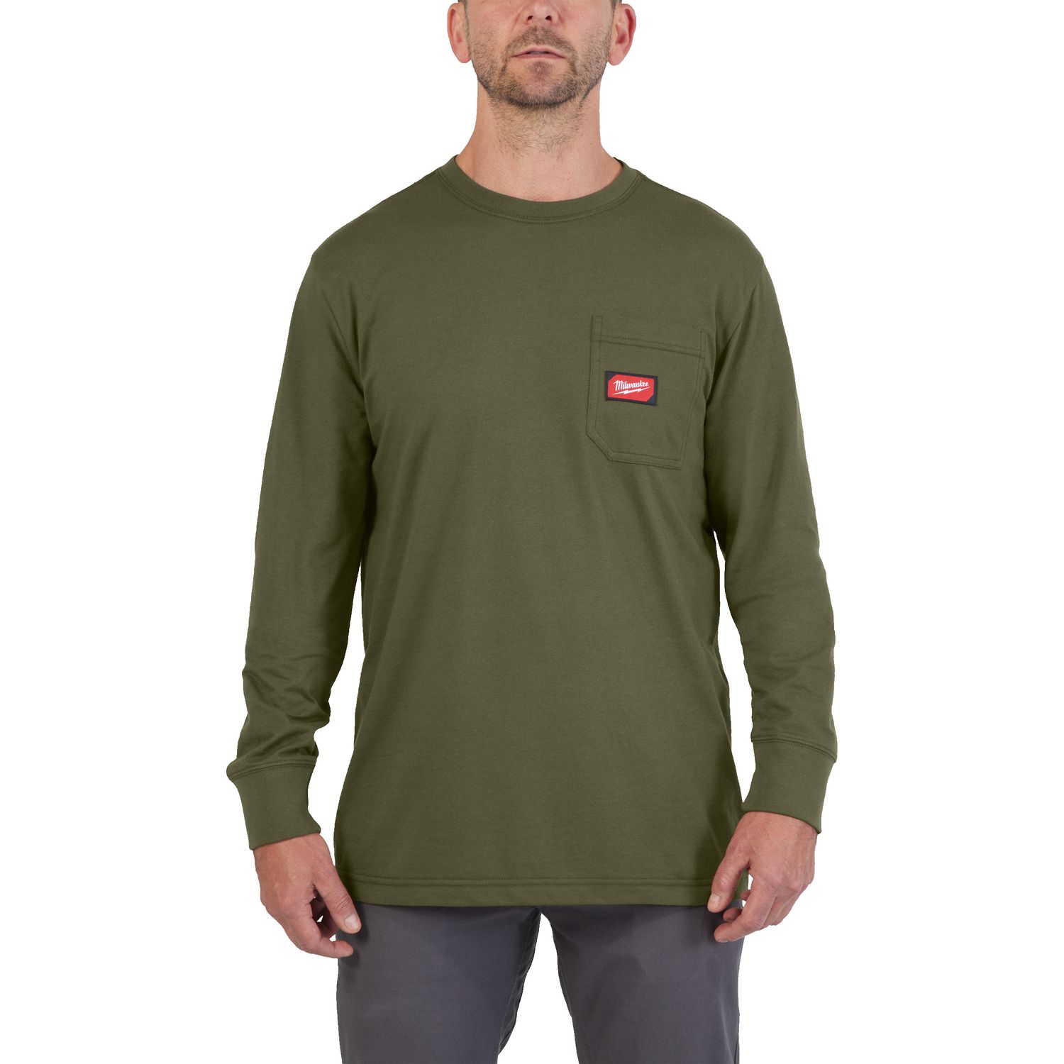 MILWAUKEE Arbeits-Langarm-Shirt grün mit UV-Schutz WTLSGN-L