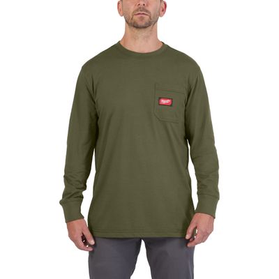MILWAUKEE Arbeits-Langarm-Shirt grün mit UV-Schutz WTLSGN-L
